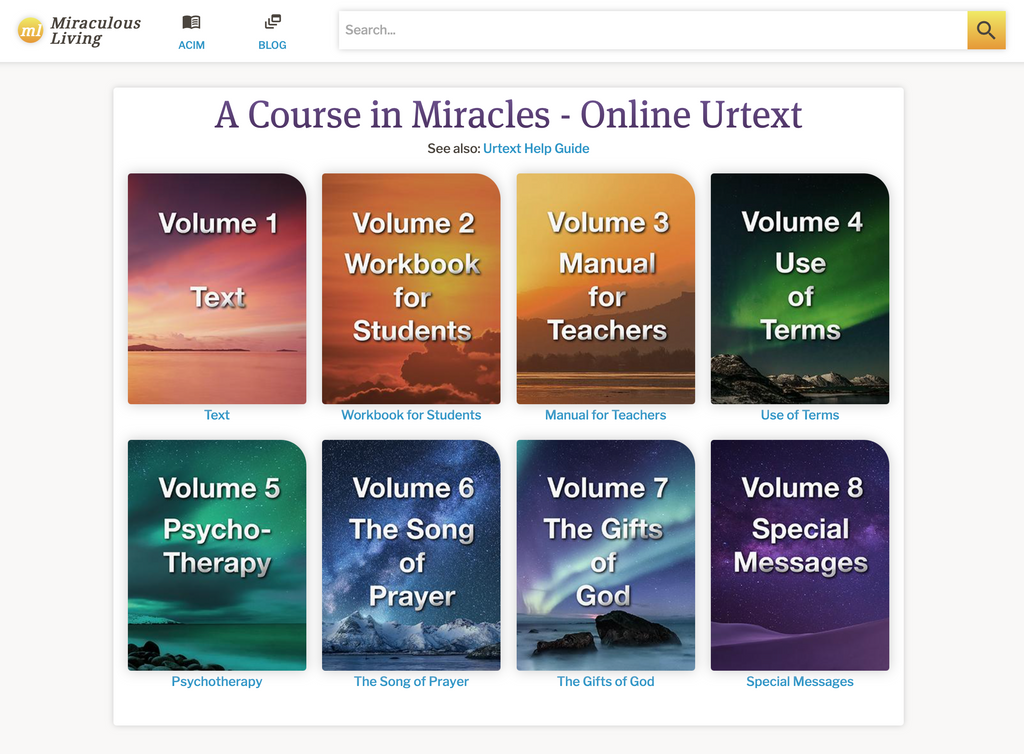 Course In Miracles Diagrams A Course in Miracles Online - Table of Contents